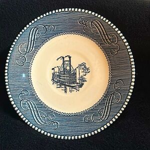 Vintage Currier and Ives Steamboat Saucer Plate